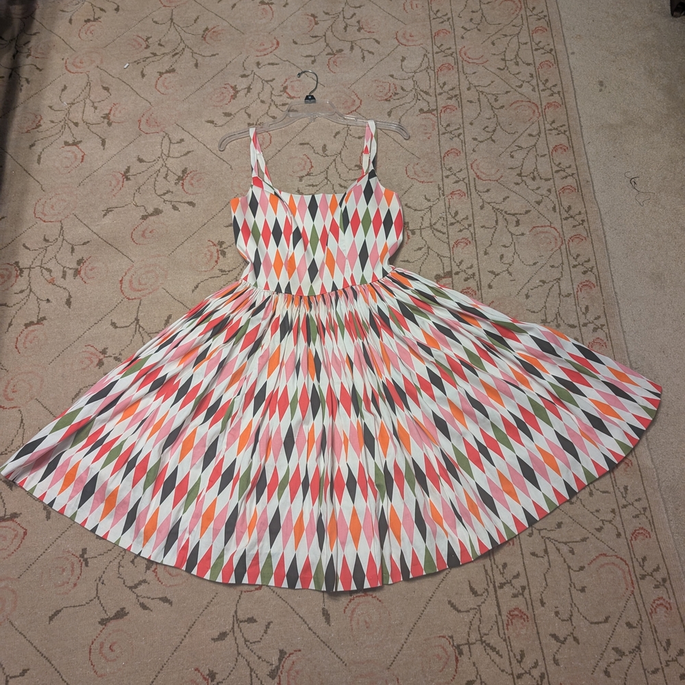 Pinup Couture Multicolor Harlequin Midi Dress